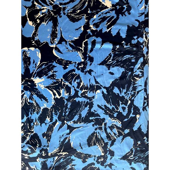 AVENUE, PLUS 18/20, BLACK/BLUE, FAUX WRAP TOP DRESS - Picture 7 of 9